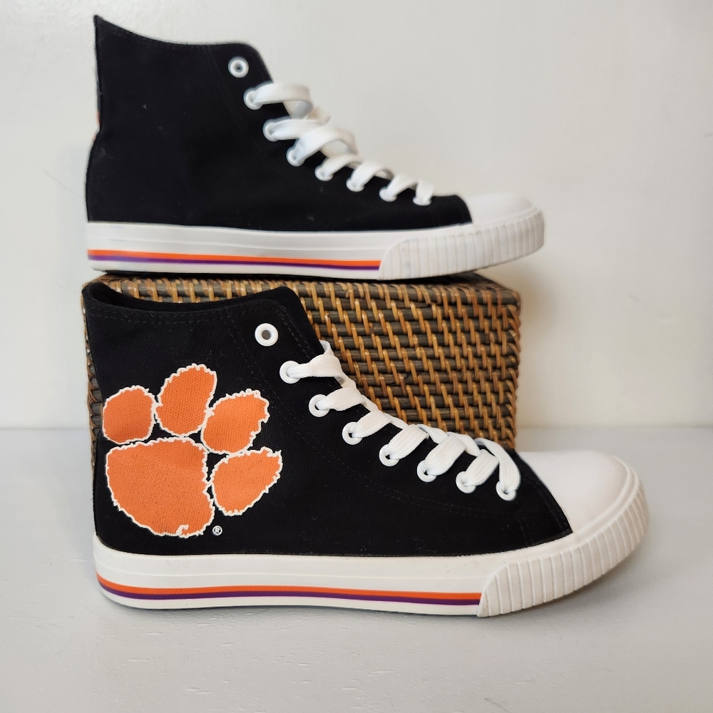 FOCO Clemson Tigers Collegiate Canvas High Top Sneakers